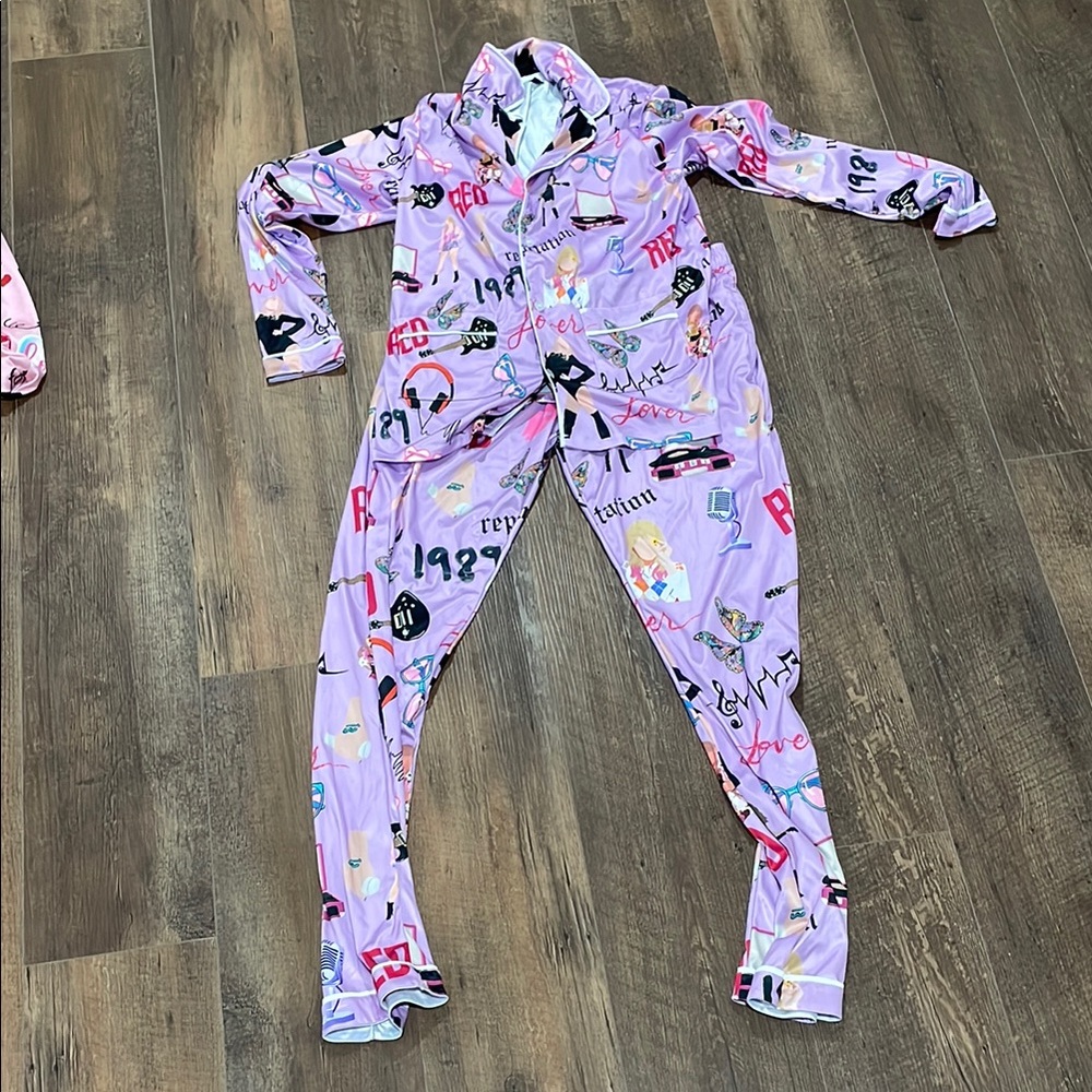 Purple Pajama Set with Taylor Swift The Eras Tour print